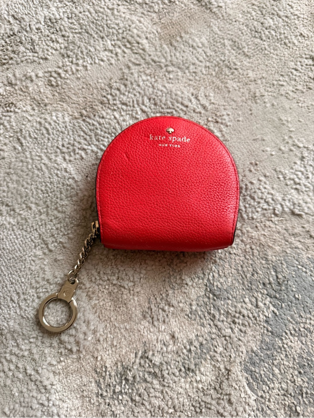 Kate Spade New York Red Leather Coin Purse w/ Key Ring